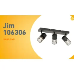 Industrieller Deckenstrahler schwarz 3-flammig verstellbar - Jim