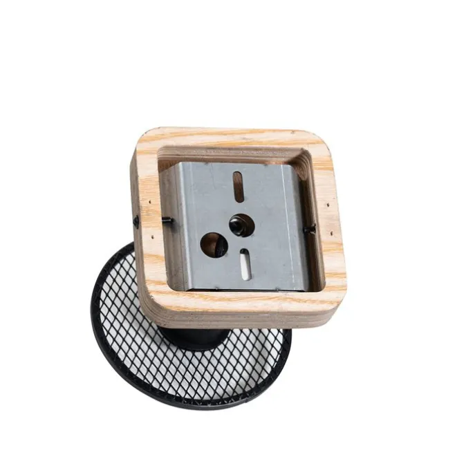 Industrieller Deckenstrahler schwarz mit Holz - Jasmijn