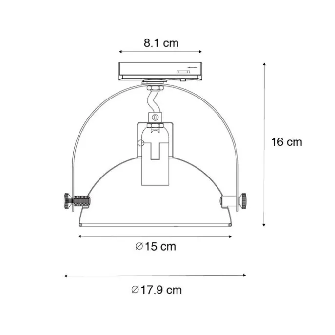 Industrieller 1-phasiger Schienenstrahler schwarz mit goldfarbenem Innenleben - Iconic Magnax