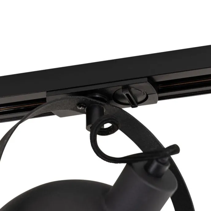 Industrieller 1-phasiger Schienenstrahler schwarz mit goldfarbenem Innenleben - Iconic Magnax