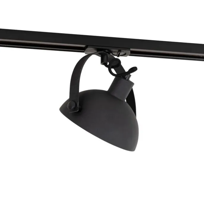 Industrieller 1-phasiger Schienenstrahler schwarz mit goldfarbenem Innenleben - Iconic Magnax