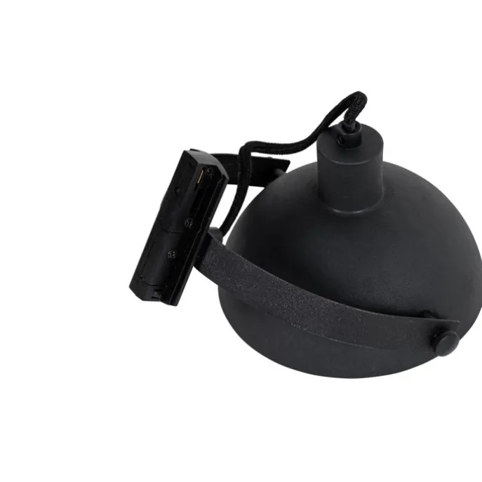 Industrieller 1-phasiger Schienenstrahler schwarz mit goldfarbenem Innenleben - Iconic Magnax