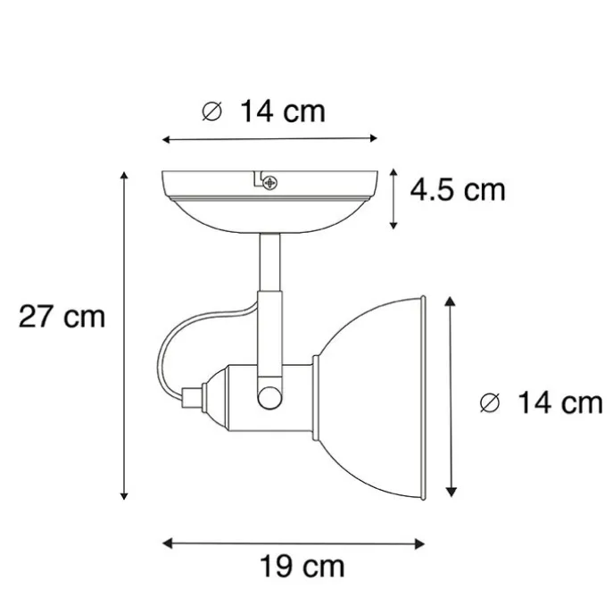 Industrieller runder Spot gold 1-light - Tommy