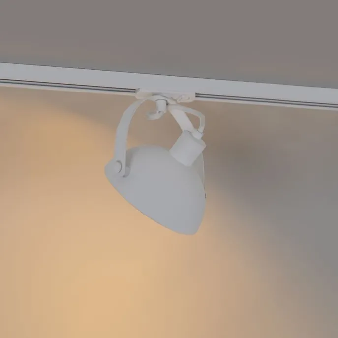 Industrieller Schienenstrahler weiß mit silbernem Innenleben - Iconic Magnax