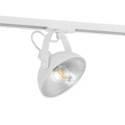 Industrieller Schienenstrahler weiß mit silbernem Innenleben - Iconic Magnax