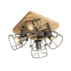 Industrieller Spot aus Holz mit dunkelgrauem verstellbarem 4-Licht – Arthur