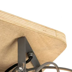 Industrieller Spot aus Holz mit dunkelgrauem verstellbarem 4-Licht – Arthur