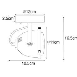 Industrieller Spot schwarz verstellbar - Emado