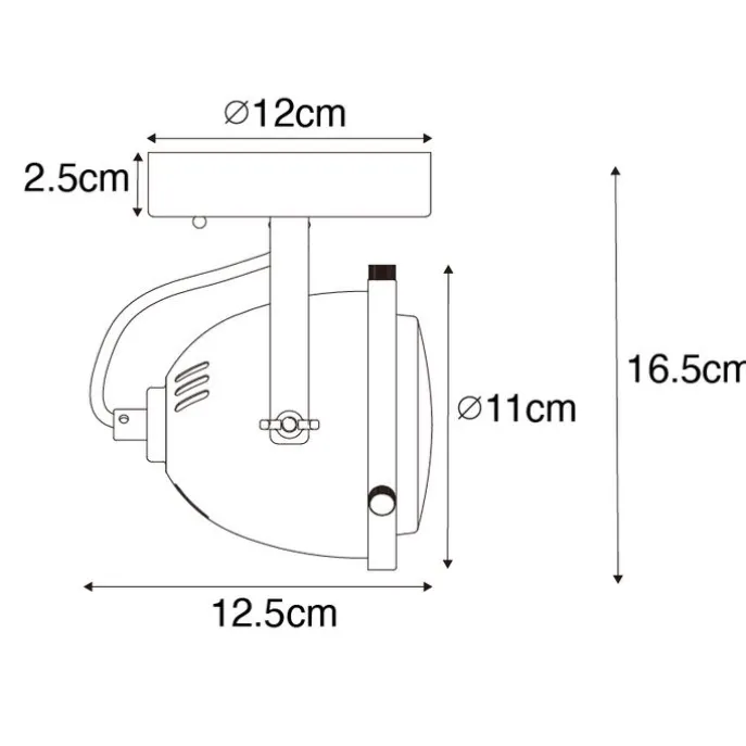 Industrieller Spot schwarz verstellbar - Emado