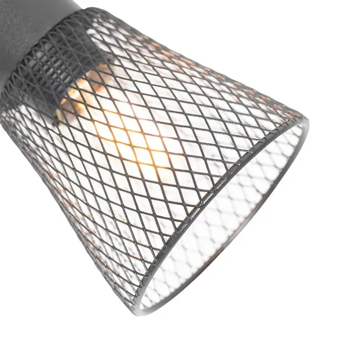 Industrieller Spot schwarz mit Holz - Kristina