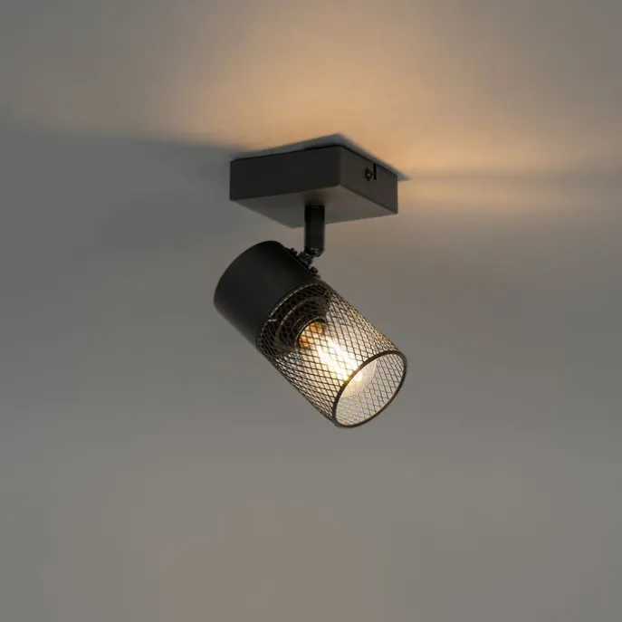 Industrieller Spot schwarz verstellbar – Jim