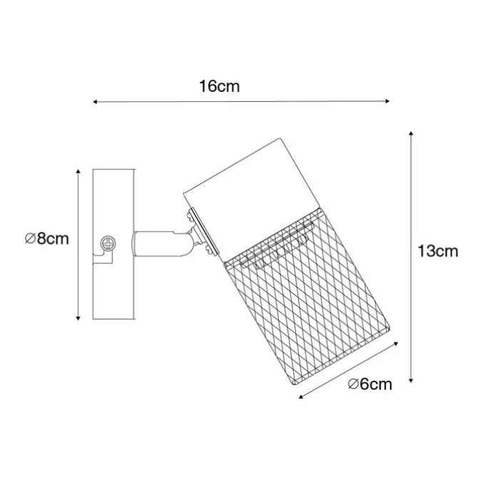 Industrieller Spot schwarz verstellbar – Jim
