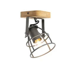 Industriespot dunkelgrau mit verstellbarem Holz – Arthur