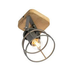 Industriespot dunkelgrau mit verstellbarem Holz – Arthur