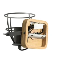 Industriespot dunkelgrau mit verstellbarem Holz – Arthur