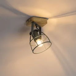 Industriespot dunkelgrau mit verstellbarem Holz – Arthur