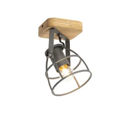 Industriespot dunkelgrau mit verstellbarem Holz – Arthur