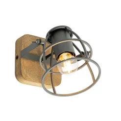 Industriespot dunkelgrau mit verstellbarem Holz – Arthur