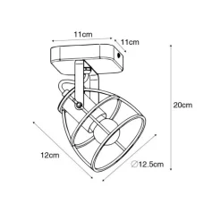 Industriespot dunkelgrau mit verstellbarem Holz – Arthur