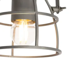 Industriespot dunkelgrau mit verstellbarem Holz – Arthur