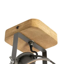 Industriespot dunkelgrau mit verstellbarem Holz – Arthur