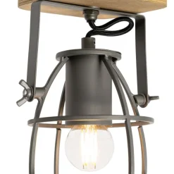 Industriespot dunkelgrau mit verstellbarem Holz – Arthur