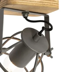 Industriespot dunkelgrau mit verstellbarem Holz – Arthur