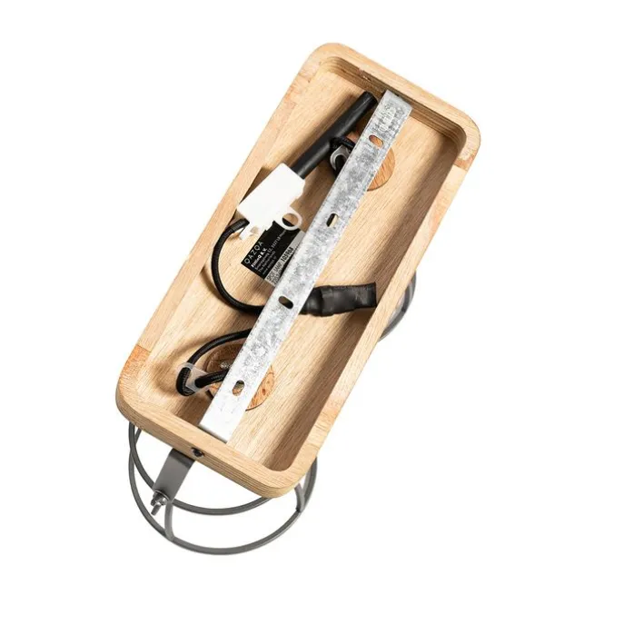 Industriespot dunkelgrau mit Holz verstellbar 2-flammig – Arthur