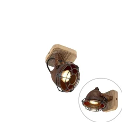 Industriespot rostbraun mit Holz kippbar - Gina