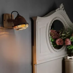 Industriespot rostbraun mit Holz kippbar - Gina