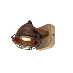Industriespot rostbraun mit Holz kippbar - Gina
