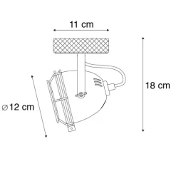 Industriespot rostbraun mit Holz kippbar - Gina
