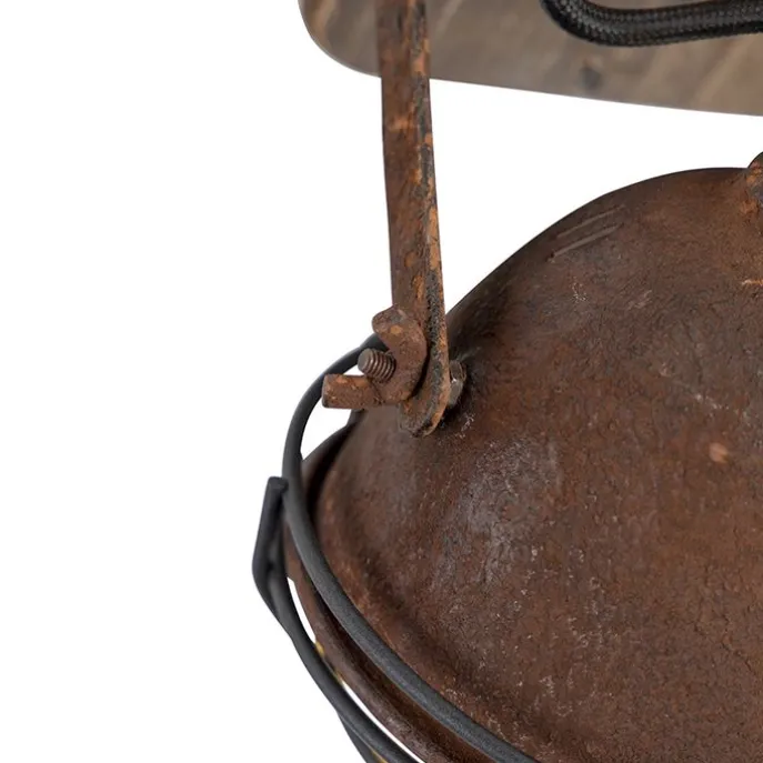 Industriespot rostbraun mit Holz kippbar - Gina