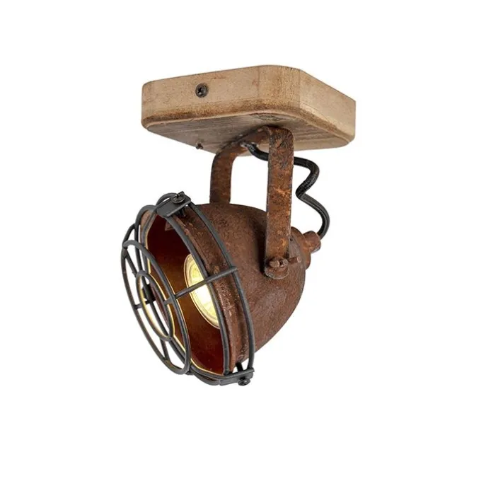 Industriespot rostbraun mit Holz kippbar - Gina