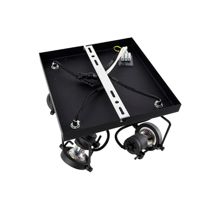 Industriespot schwarz 4-flammig - Suplux