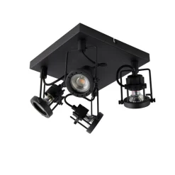 Industriespot schwarz 4-flammig - Suplux