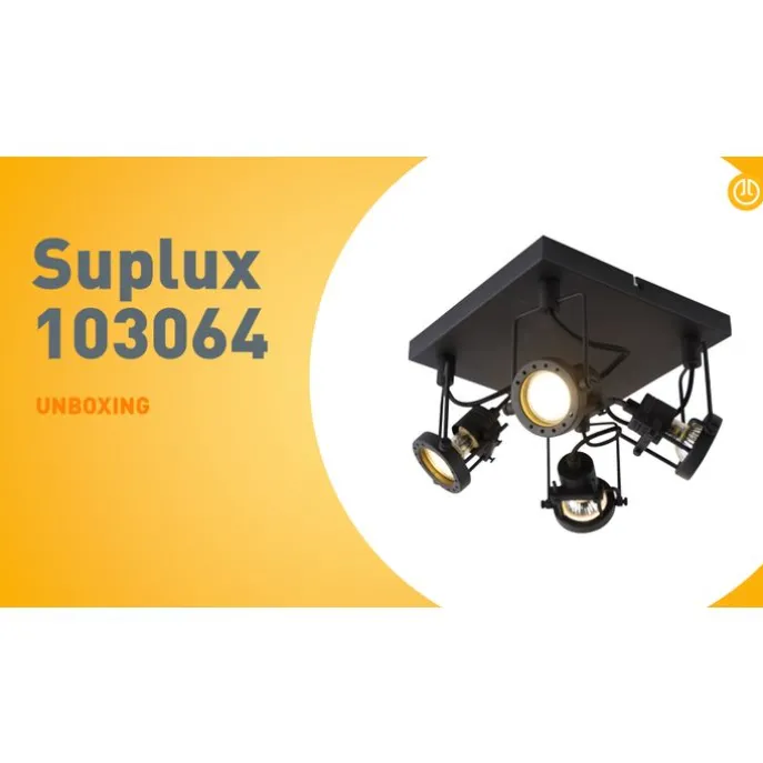 Industriespot schwarz 4-flammig - Suplux