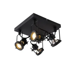 Industriespot schwarz 4-flammig - Suplux