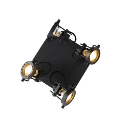 Industriespot schwarz 4-flammig - Suplux