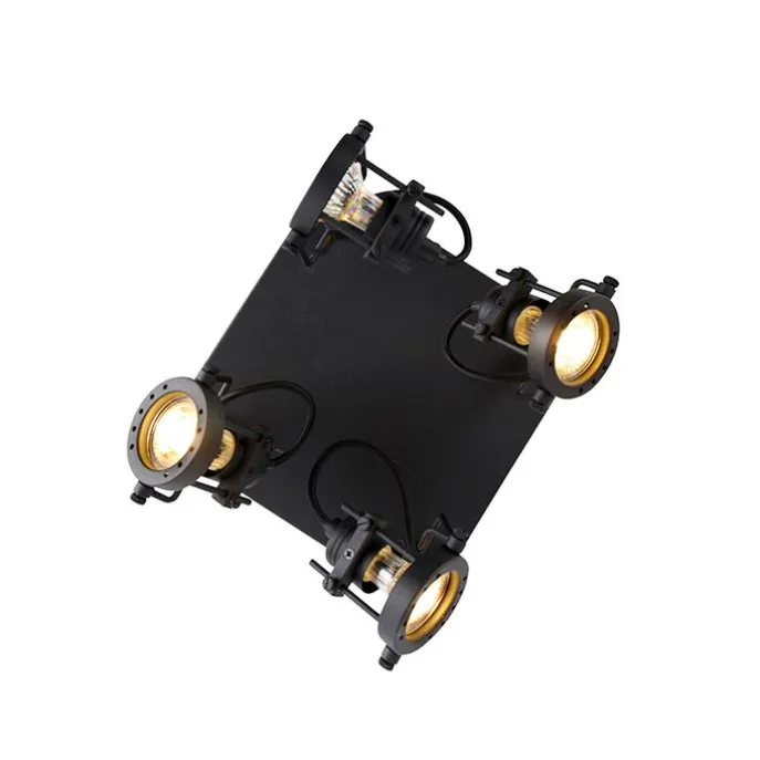 Industriespot schwarz 4-flammig - Suplux