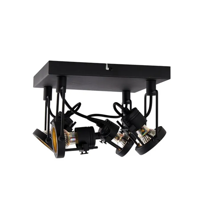 Industriespot schwarz 4-flammig - Suplux