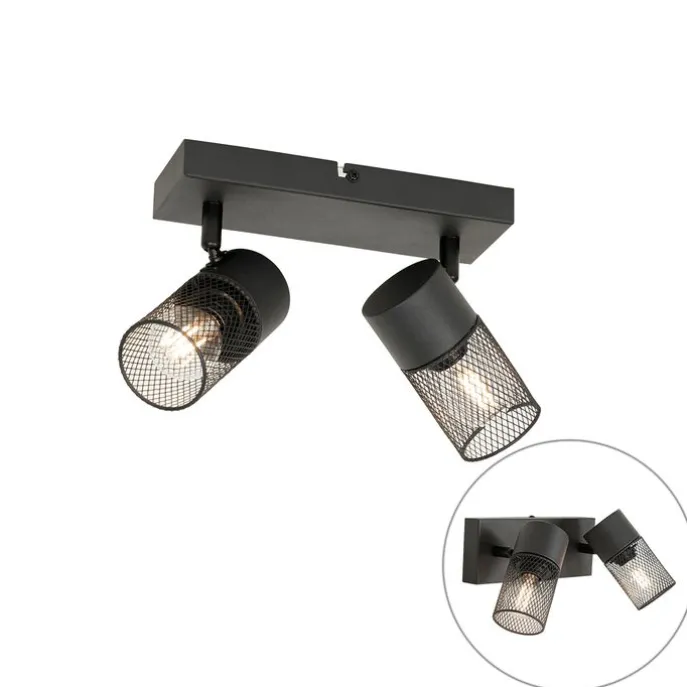 Industriespot schwarz 2-flammig verstellbar - Jim