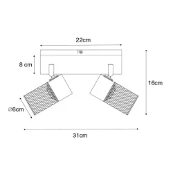Industriespot schwarz 2-flammig verstellbar - Jim