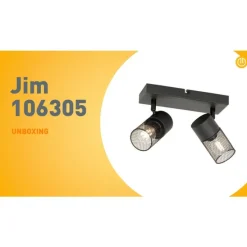 Industriespot schwarz 2-flammig verstellbar - Jim