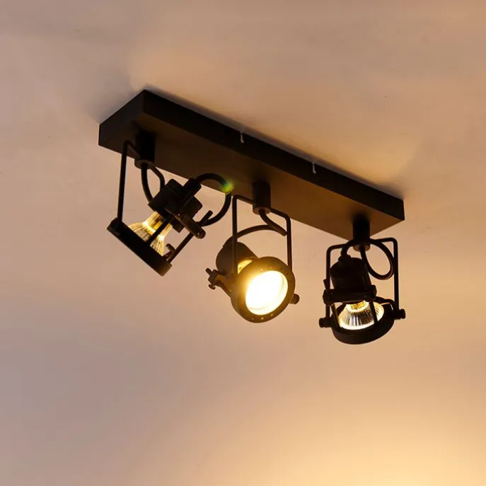 Industriespot schwarz 3-flammig - Suplux