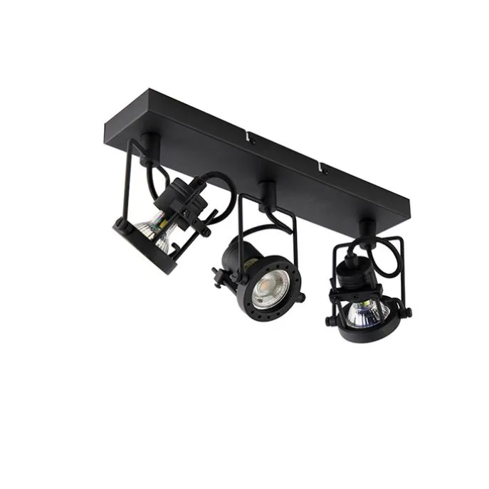 Industriespot schwarz 3-flammig - Suplux