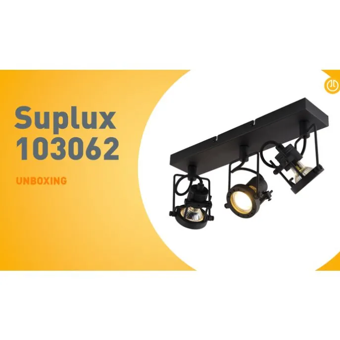 Industriespot schwarz 3-flammig - Suplux