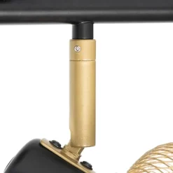 Industriespot schwarz mit goldenen 4-Lichtern - Bliss Mesh