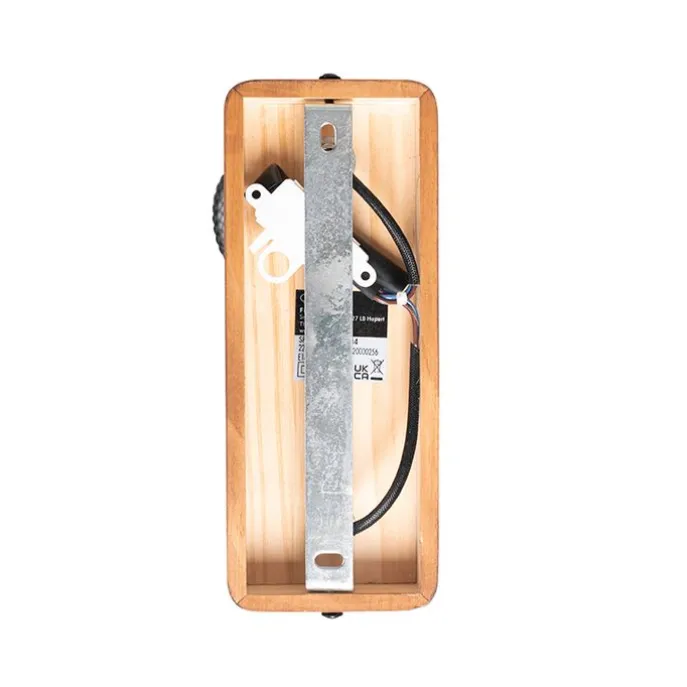 Industrie-Spot schwarz mit Holz 2-flammig - Kristina