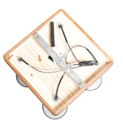 Industrie-Spot schwarz mit Holz 4-flammig - Kristina